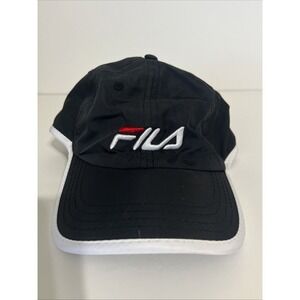 Fila Heritage Cotton Twill‎ BLACK Baseball Cap One Size Adjustable